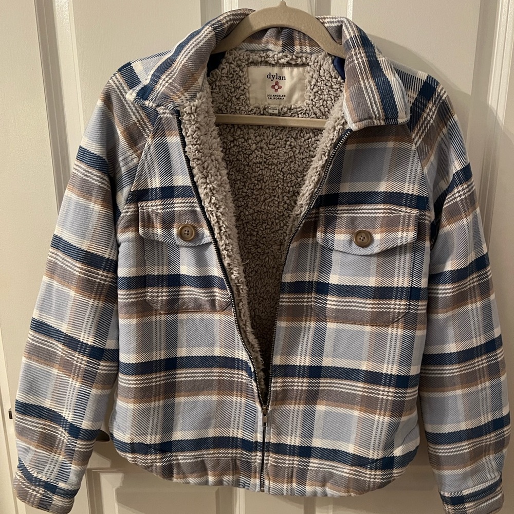 Flannel with fleece zippered jacket